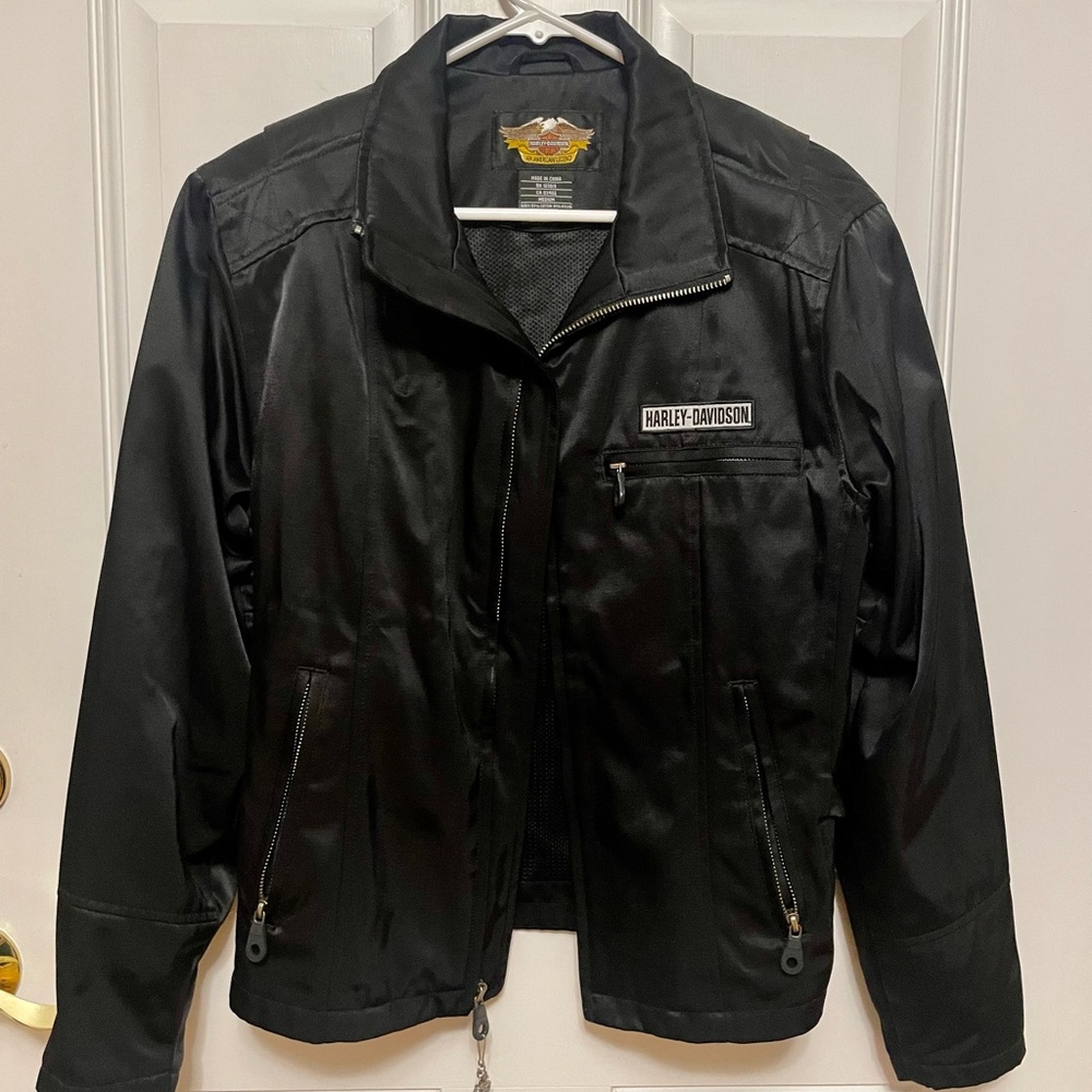 Harley-Davidson Motor Clothes biker jacket, womens M in black. Great condition!
